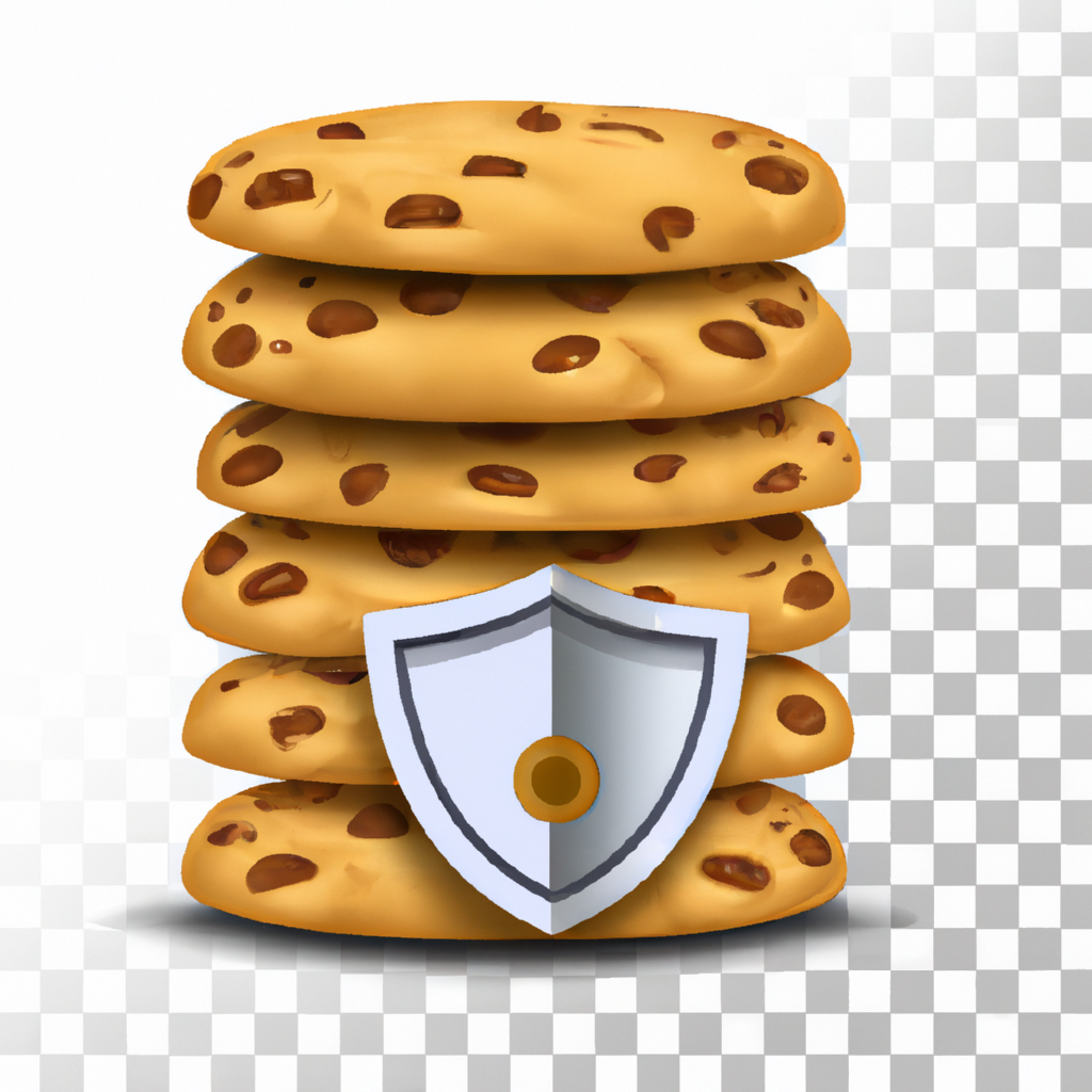 쿠키와 자물쇠 방패 아이콘 일러스트